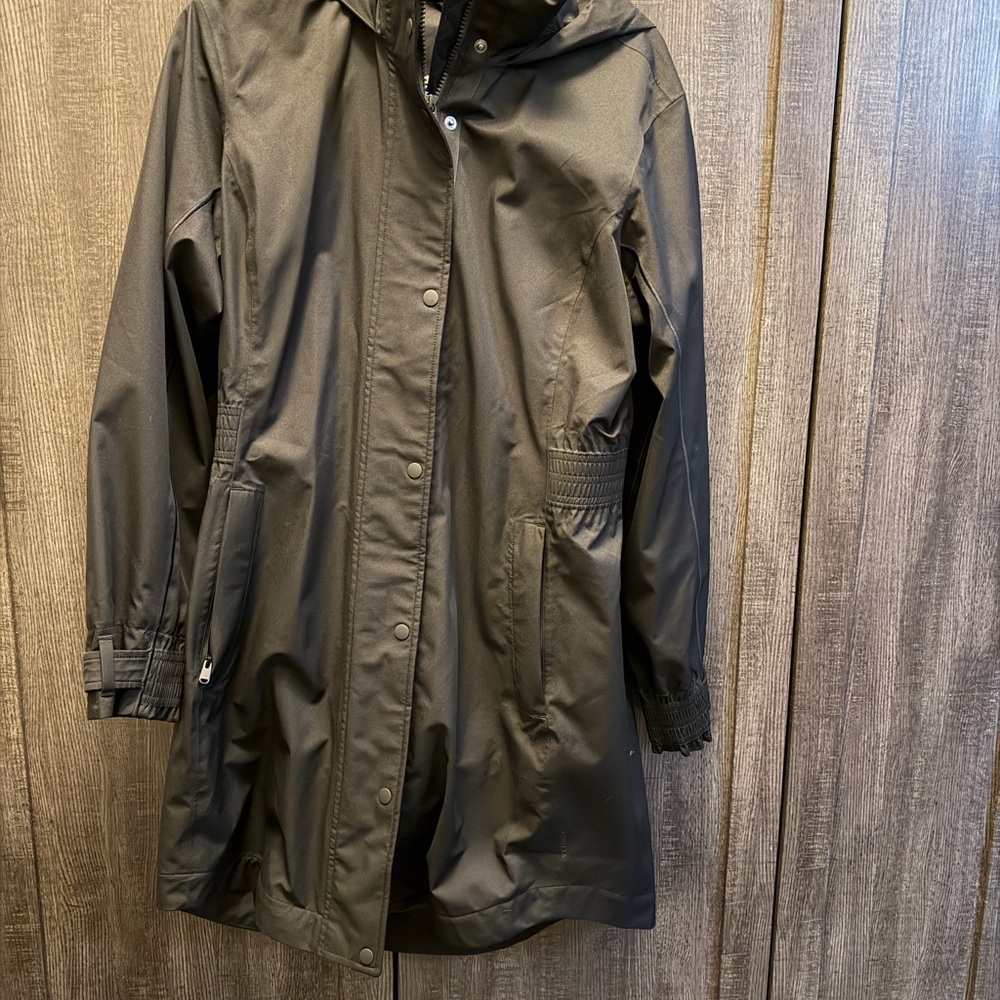 Athleta Black Hooded Rain Jacket